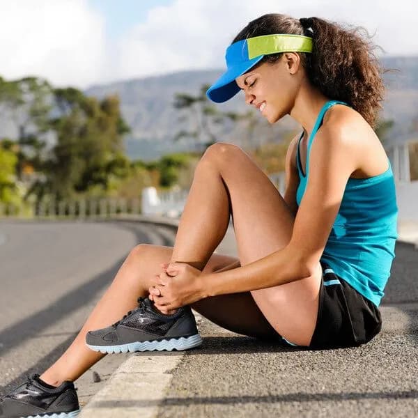 Runner managing a sports injury