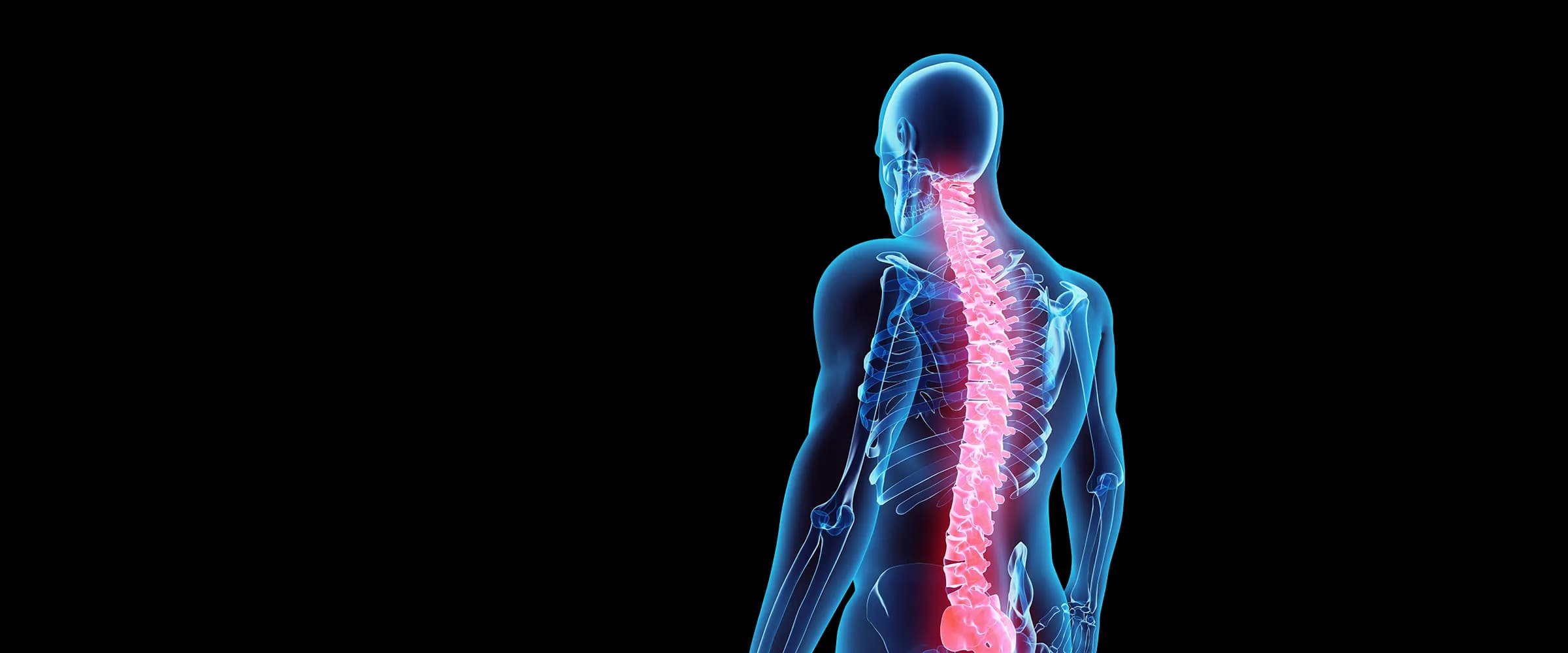 Diagram showing common pain locations on the body